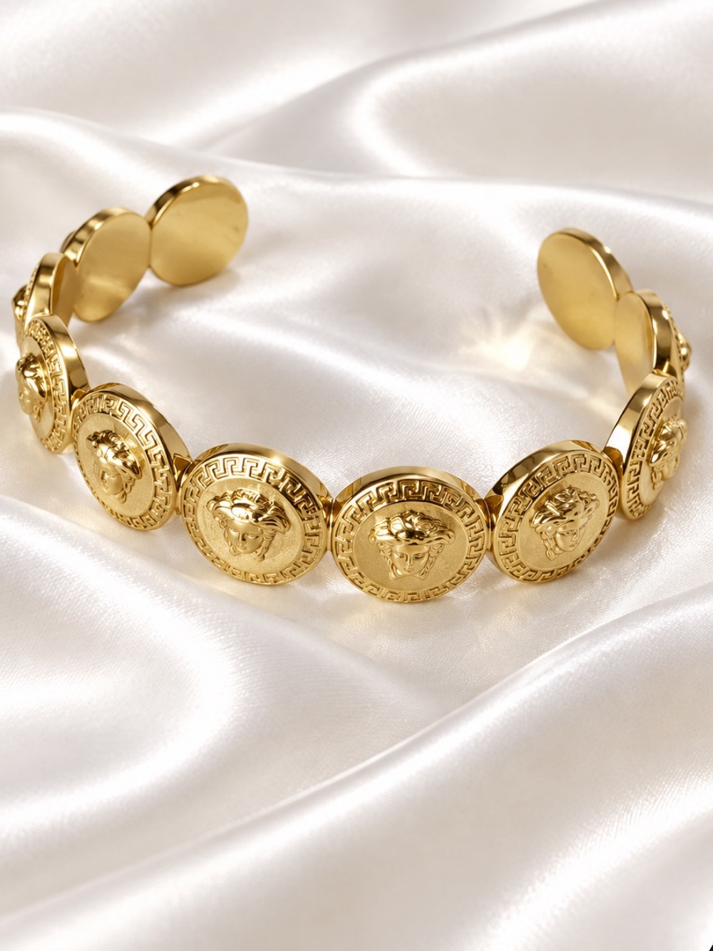 Versace Gold Medusa Coin Cuff Bracelet